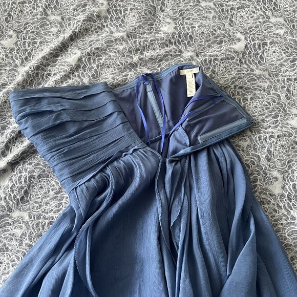 Vintage J Crew Strapless Silk Chiffon Dress Size 4 - Picture 6 of 9